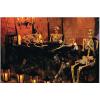 Haunted Skeleton Banquet Backdrop Banner (9 feet long) Halloween Party Decor