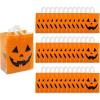 Orange Large Halloween Jack-O’-Lantern Plastic Tote Bags (9.5″ x 5.25″ x 12″) 36 Count – Spooky Design & Durable Material, Perfect For Trick-or-Treat & Halloween Parties