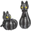 Pumpkin Black Cat Light-Up Halloween Decorations – Home Decor – 2 Pieces – Mantle, Fireplace and Tabletop Decor for Halloween