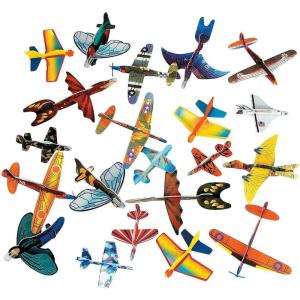 Fun Express 5″-9″ Flying Toys Bright Colors & Patterns Glider Assortment – Perfect for Parties, Prizes, and Events – 50-Pieces