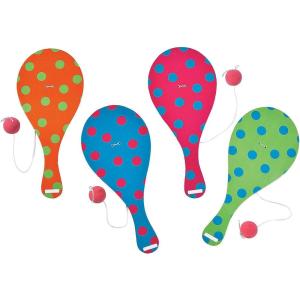 Fun Express 9″ Spring Paddleball Games with Bright Colors & Patterns – Easter Paddleball Set – Bulk Spring and Halloween Toys, Gifts and Handouts for Trick or Treat – 12 Pieces