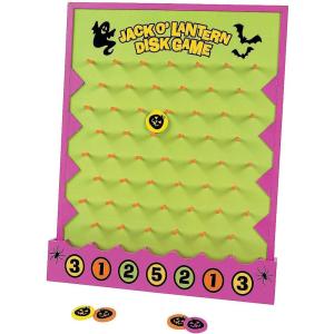 Fun Express Halloween Disk Drop Game 8 Piece Set – Premium Wooden Plinko Board Style Halloween Party Games for Kids & Adults | Fall Festival Carnival Games for Indoor & Outdoor Activities