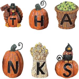 Fun Express Resin Give Thanks Blocks (Set of 6) Fall Home Decor