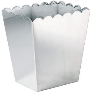 Fun Express Shiny Silver Plastic Scallop Containers – Stylish Party Supplies for Treats Snacks & Decor – Metallic Silver Finish Elegant Design – Ideal for Wedding or Event Favors – 3 Pieces