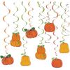 Assorted Designs Fall Pumpkins Hanging Swirls – 12 Pcs (30″) – Perfect for Fall Season, Halloween Festivities & More