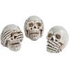 Fun Express Hear no Evil/See no Evil/Speak no Evil Skull Set (3 Pieces) Halloween Decor, 5″