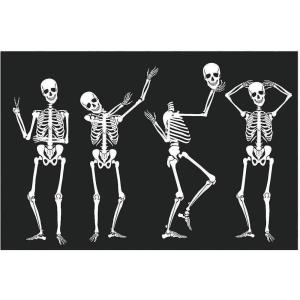 Humorous Skeletons Backdrop Banner for Halloween – Party Decor – Wall Decor – Preprinted Backdrops – Halloween – 3 Pieces