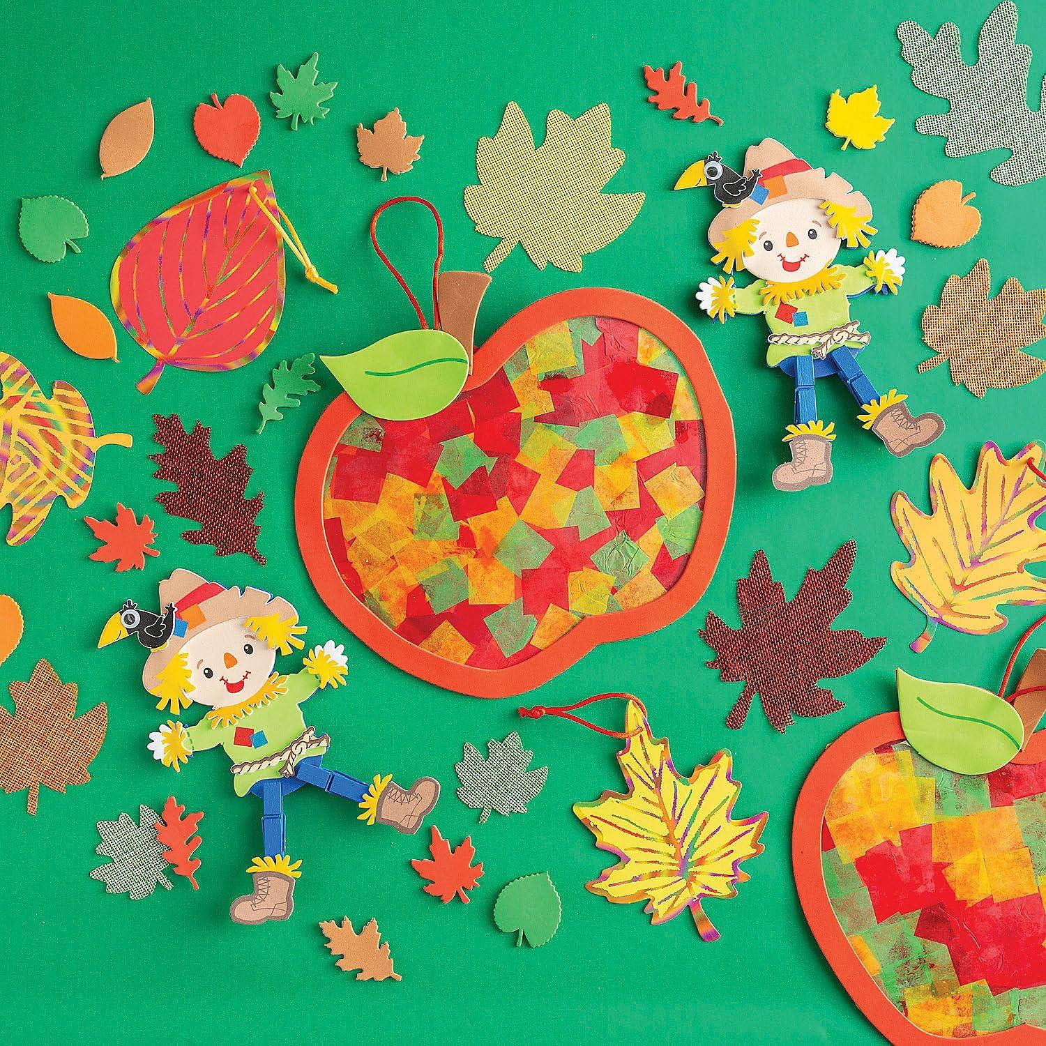 imageFun Express Apple Tissue Paper Sign Craft Kit  Makes 12  DIY Fall Crafts for Kids