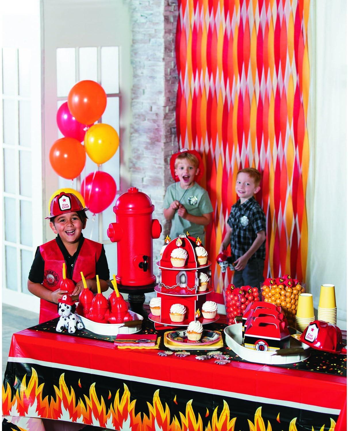 imageFun Express Fire Hydrant Plastic Drink Dispenser 175 Gallon  Red Firefighter Party Decorations Beverage Container for Fire Truck Birthday Parties School Events ampamp Fundraisers  17quot Tall Design