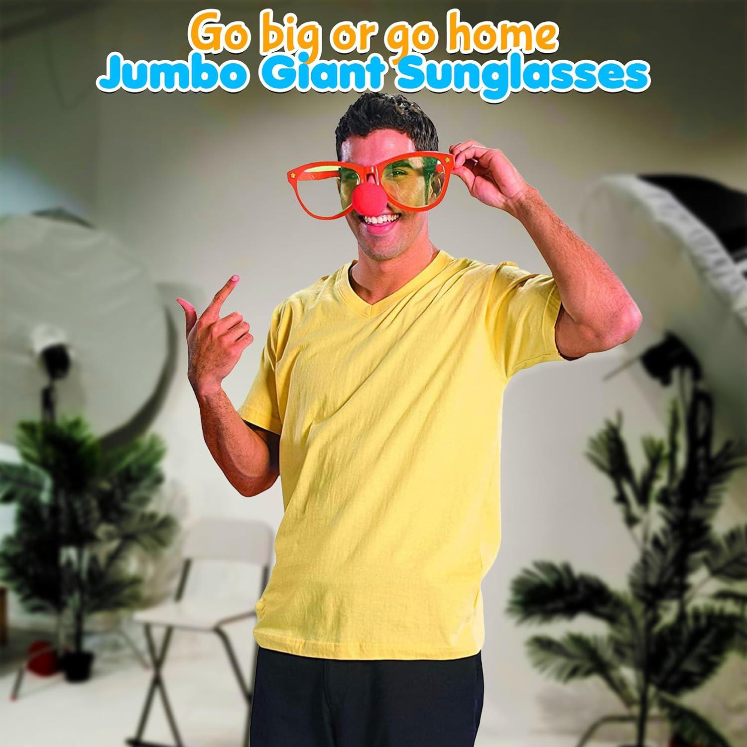 imageFun Express Jumbo Giant Sunglasses  Set of 12 Wacky Oversized Pairs  Novelty Clown Glasses and Photo Booth Party Props