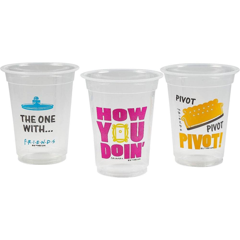 image4 12quot 16 oz Bulk 50 Count FRIENDS Quotes Disposable Plastic Cups