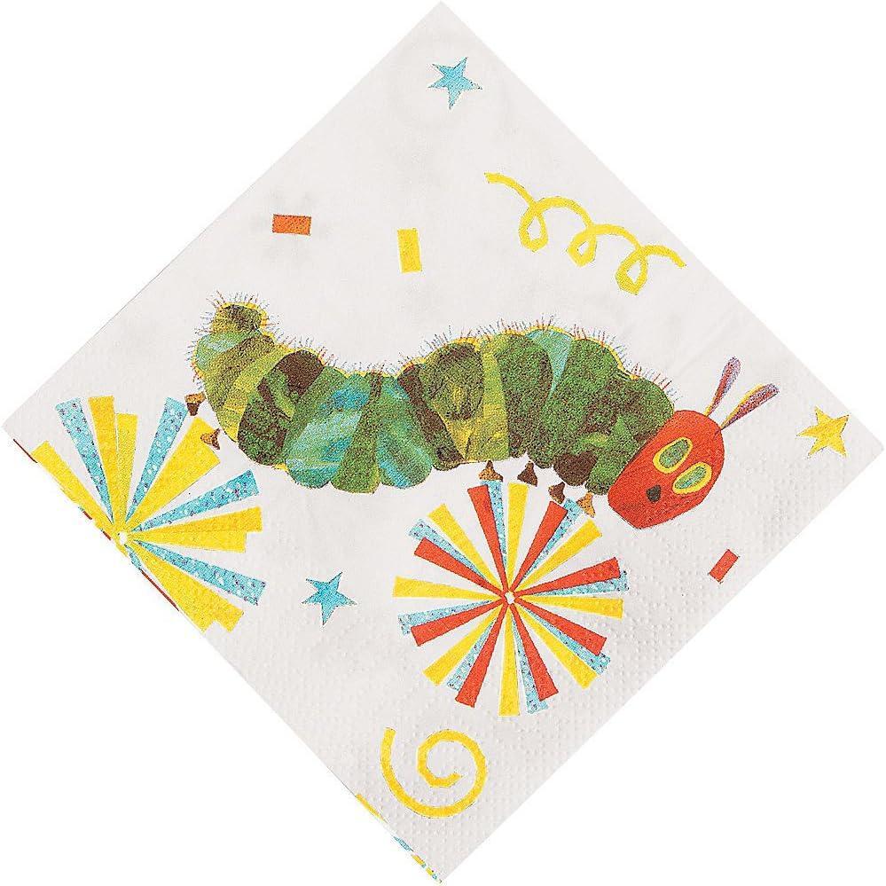 imageFun Express  Very Hungry Caterpillar Beverage Napkins for Birthday  Party Supplies  Print Tableware  Print Napkins  Birthday  16 Pieces10 inches