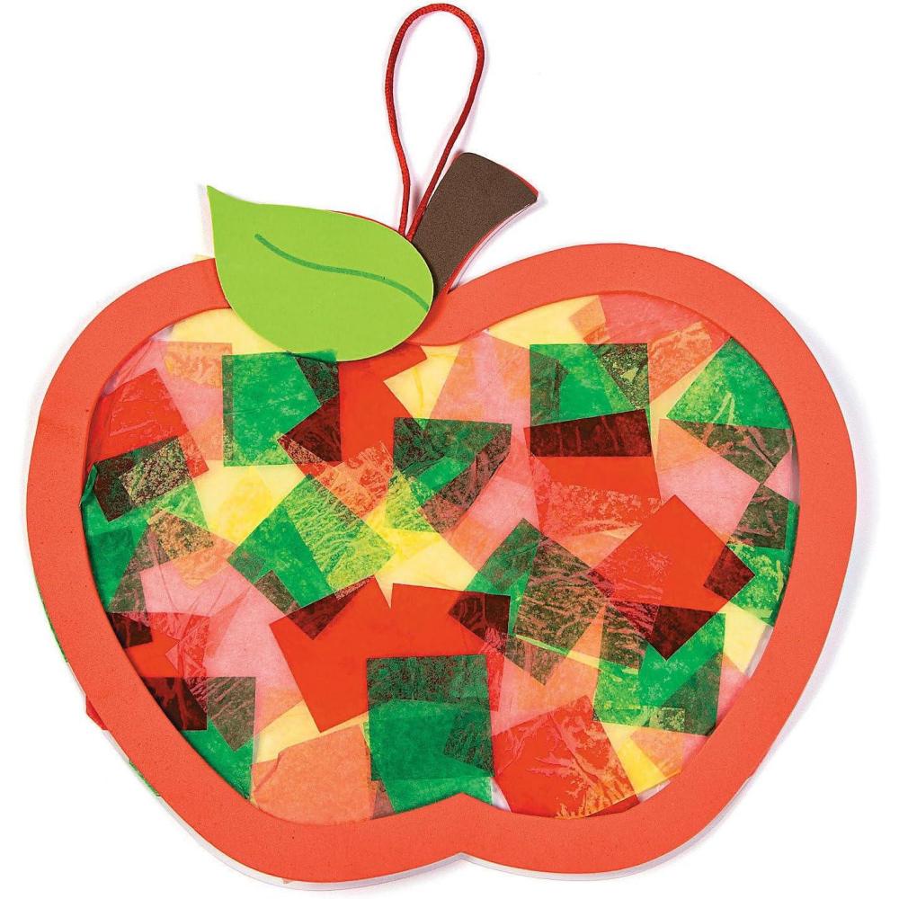 imageFun Express Apple Tissue Paper Sign Craft Kit  Makes 12  DIY Fall Crafts for Kids