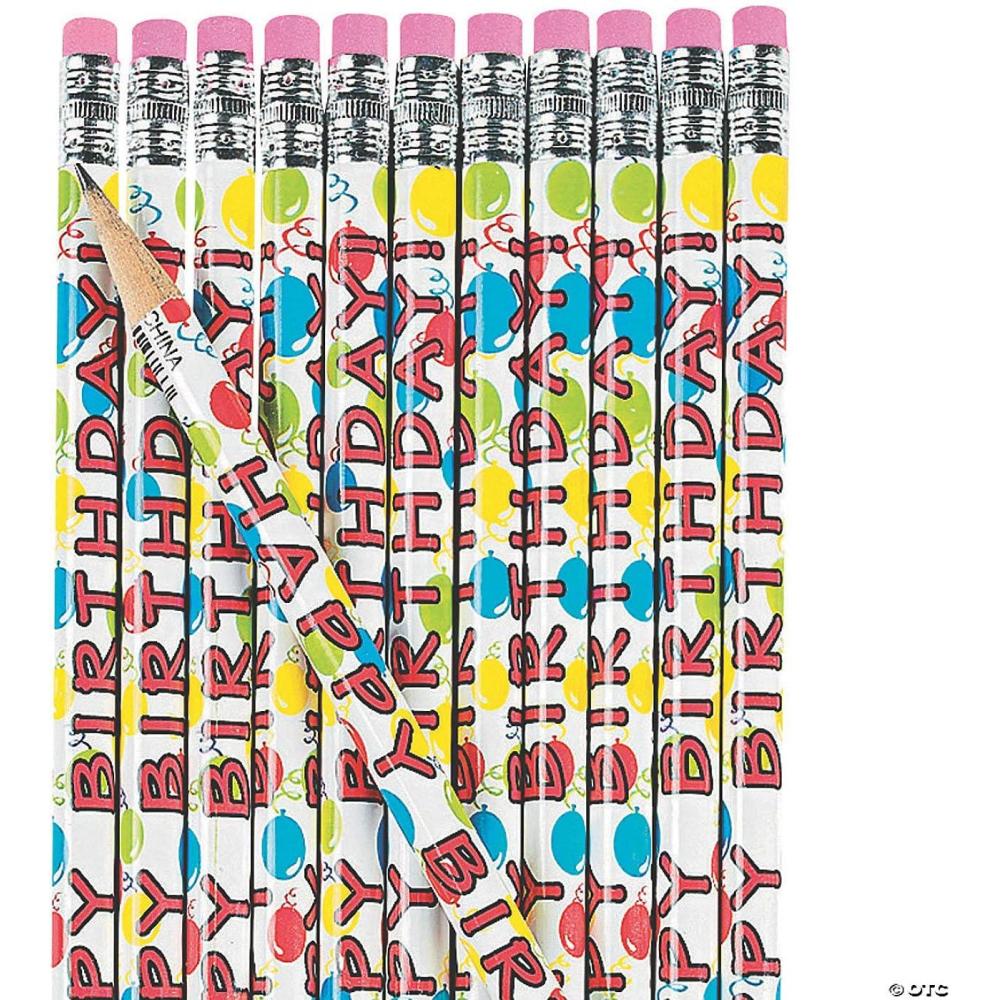 imageFun Express Happy Birthday Pencils  Set of 24  Birthday Party Supplies and Teacher Classroom Rewards