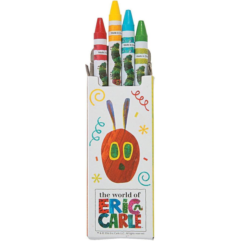 imageFun Express Very Hungry Caterpillar 4Pc Crayon Boxes  24 Pieces  Educational And Learning Activities For Kids