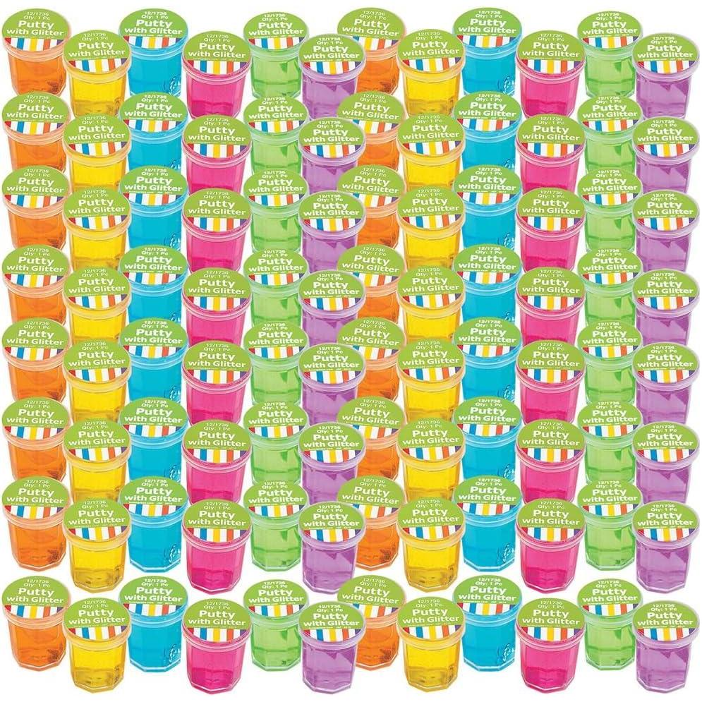 imageMini Putty with Glitter  48 Pack Assorted Neon Color  Birthday Party Favors Sensory Stimulation Ideal for Relaxation Event Prizes Goody Bags Activity Set Kids Boys ampamp Girls