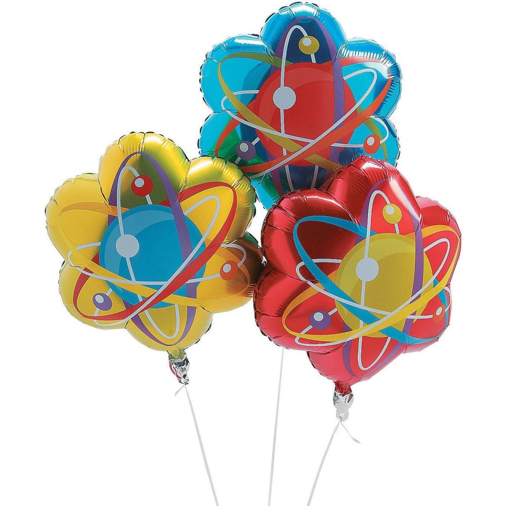 imageScience Party Balloons  3 Mylar Balloon Set  Birthday Party Decor Mad Scientist Party and Classroom Supplies