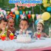 Fun Express 12 Pieces Strawberry Molded Cups with Lids & Straws, Hold 4 oz, BPA Free Plastic, Birthday Party Supplies, Red