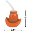 Fun Express Cowboy Party Favors – Western Cups with Lids & Straws 12 Pack | Cowgirl Birthday Party Supplies for Kids | Rodeo Themed Celebrations | Plastic Cowboy Hat Cups 15oz | Boot Cup Design