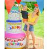 Fun Express Giant Inflatable Birthday Cake Party Decoration (6 feet Tall) Blow Up Birthday Decor for Indoor or Outside
