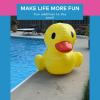 Fun Express Giant Inflatable Rubber Duck 4 Feet – Large Yellow Duck Pool Float for Birthday Party Decorations | Big Rubber Ducky for Baby Showers, Easter Decor & Outdoor Events | Premium Vinyl Design