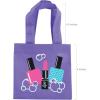 Fun Express Mini Spa Party Reusable Tote Bags – Birthday | Nail Manicure/Pedicure Themed Party – Green, Purple, Pink (12 pieces)