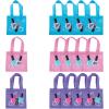 Fun Express Mini Spa Party Reusable Tote Bags – Birthday | Nail Manicure/Pedicure Themed Party – Green, Purple, Pink (12 pieces)