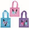 Fun Express Mini Spa Party Reusable Tote Bags – Birthday | Nail Manicure/Pedicure Themed Party – Green, Purple, Pink (12 pieces)