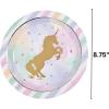Fun Express Sparkle Unicorn Party Paper Dinner Plates – Sparkle Unicorn Supplies for Girls Disposable Dinner Dessert Plates – Birthday Party Baby Shower – 8 Pieces