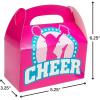 Pink Cheerleader Cardstock Favor Boxes – 6.25″ x 5.25″ (Pack of 12) – Perfect Party Supplies for Birthdays, Cheer-Themed Parties and Celebrations