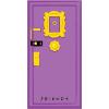 27″ x 60″ FRIENDS Purple Door Cover with Yellow Accents