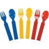 Brick Party Fork & Spoon Utensils Silverware Set – 16 pieces- Brick and Building Block Birthday Party Supplies