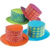 Fun Express Accordion Top Hat Party Hats Set of 12 – Colorful Mad Hatter Tea Party Decorations for Birthday Celebrations | Funny Costume Hats for Kids & Adults Circus Clown Events