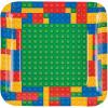 Fun Express Building Block Party Square Paper Dinner Plates – Perfect for Kids’ Birthday Parties & Themed Celebrations – Fun Party Supplies – (8 Count)