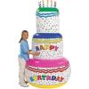 Fun Express Giant Inflatable Birthday Cake Party Decoration (6 feet Tall) Blow Up Birthday Decor for Indoor or Outside