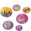 Fun Express Girl Superhero Hanging Paper Lanterns (set of 6) Birthday Party Decor