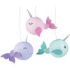 Fun Express Narwhal Party Hanging Paper Lanterns (Set of 3) Birthday Party Decor