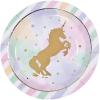 Fun Express Sparkle Unicorn Party Paper Dinner Plates – Sparkle Unicorn Supplies for Girls Disposable Dinner Dessert Plates – Birthday Party Baby Shower – 8 Pieces