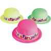 Neon Happy Birthday Derby Hats – 12 Bright Colored Party Hats – Party Supplies