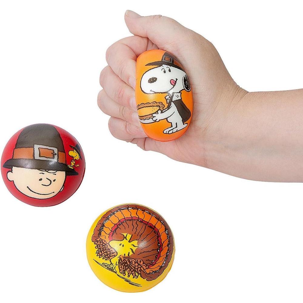 image2 14quot Peanuts Thanksgiving Snoopy Woodstock ampamp Charlie Brown Stress Balls  12 Pc