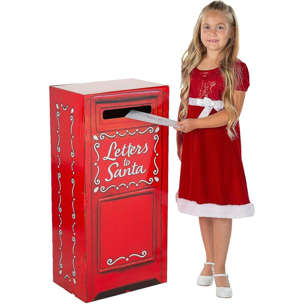 image3D North Pole Mailbox quotLetters to Santaquot Cardboard Cutout StandUp  15quot x 12quot x 33quot 1 Pc  Holiday Decoration for Christmas Parties Classroom Displays ampamp Photo Booths