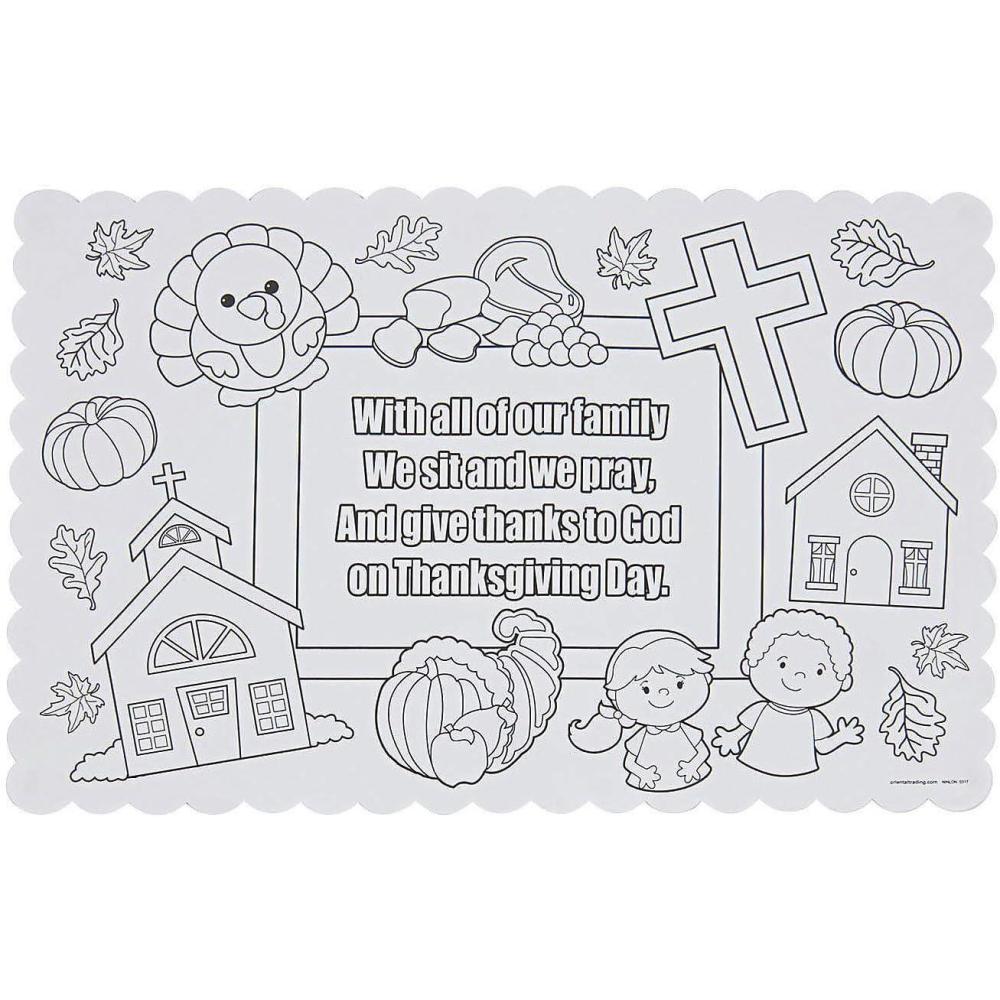 imageColor Your Own Thanksgiving Prayer Placemat  Makes 12  Crafts for Kids