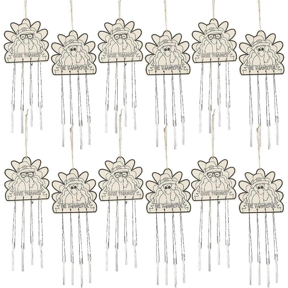 imageColor Your Own Thanksgiving Turkey Wind Chimes  Craft Kits  12 Pieces