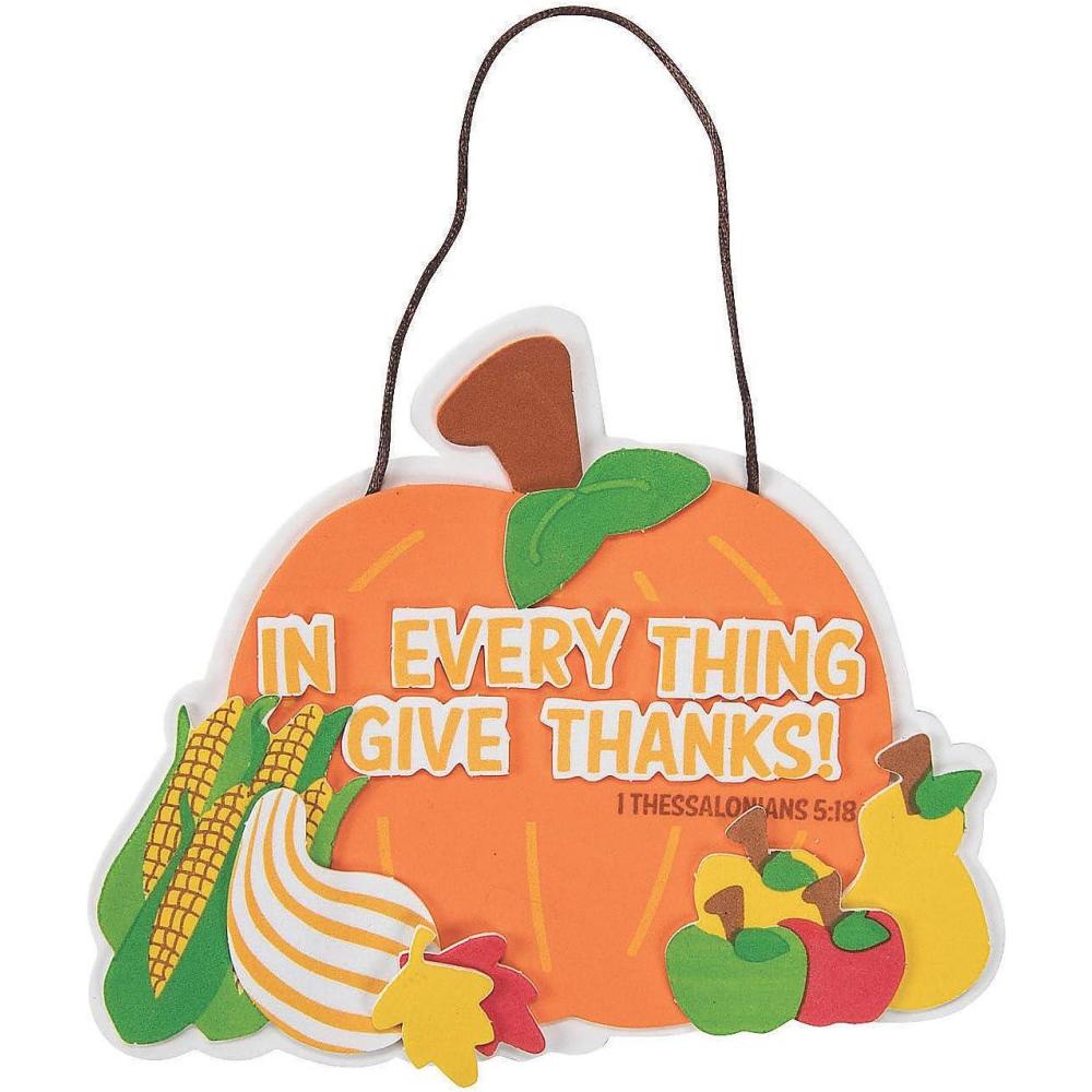 imageEverything Gives Thanks Door Hanger Craft Kit  Make 12  Thanksgiving Crafts for Kids and Fun Home Activities