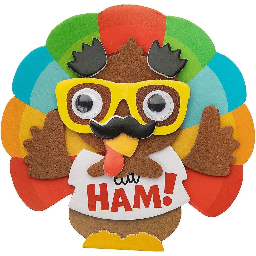 imageFun Express 4quot x 3 34quot Thanksgiving Turkey in Disguise Magnet Craft Kit  Makes 12