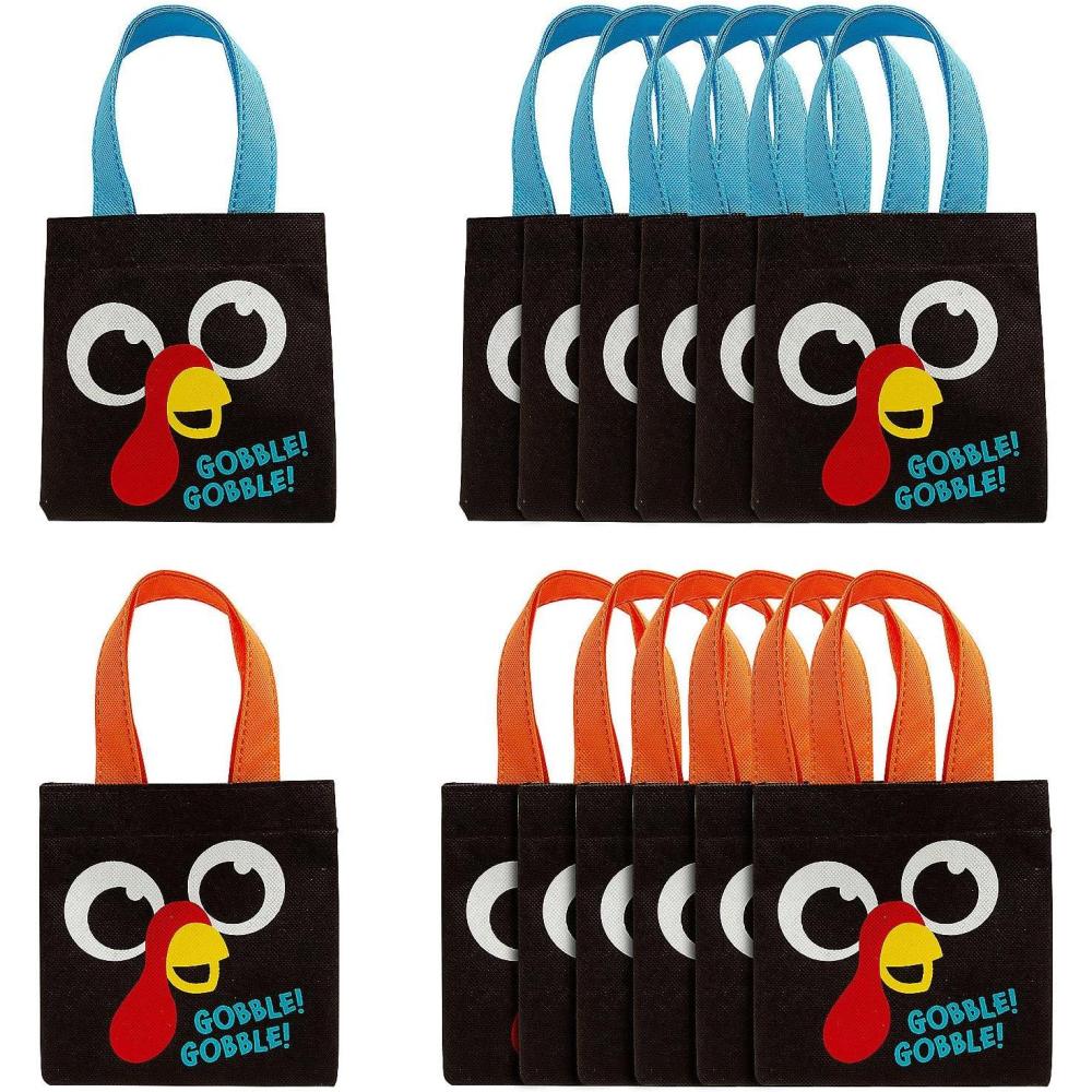 imageFun Express 6quot x 6quot Mini Thanksgiving Turkey Nonwoven Tote Bags  12 Pc