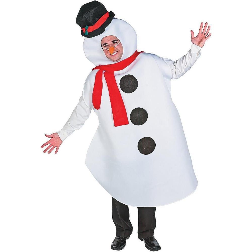 imageFun Express Adult Snowman Costume Size Large 45quot x 68quot  Premium Christmas Costume for Holiday Parties Parades ampamp Winter Events  Full Body Design with EasytoStuff Headpiece for Men ampamp Women