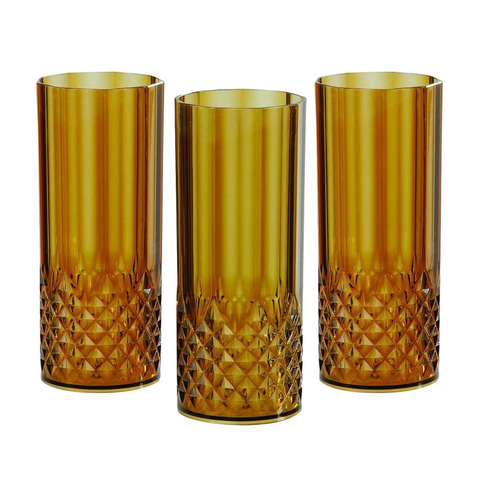 imageFun Express Amber Patterned Plastic Water Cups Set of 12 14 oz 6quot Height Great for Weddings Bridal Showers Thanksgiving and Fall Events