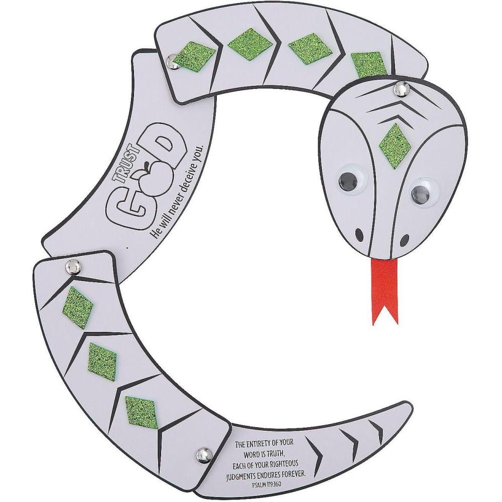 imageFun Express Color Your Own Adam ampamp Eve Jointed Snake Craft Kit  Fun DIY Craft for Kids  Ideal for Vacation Bible School 2024 ampamp Group Activities Promotes Creativity Assorted Colors  12 Pieces