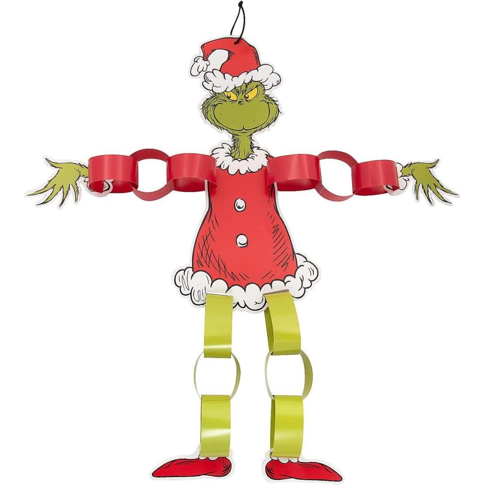 imageFun Express Dr Seuss The Grinch Christmas Paper Chain Craft Kit  Makes 12 Holiday Decorations  Bulk Christmas Crafts for Kids Classroom Activities ampamp Party Favors  Easy DIY Winter Project